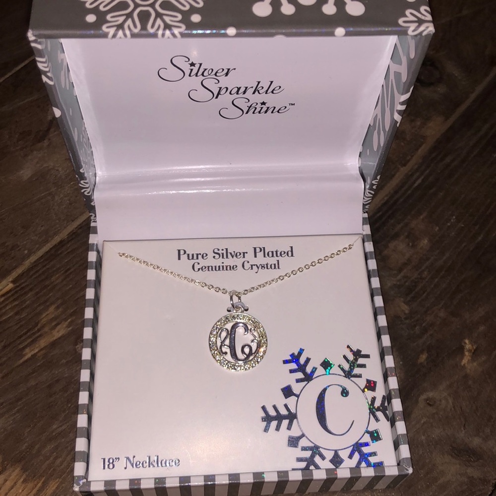 Pure Silver Plated genuine crystal necklace